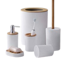 Conjunto de Acessórios para Banheiro Bambu – Organização Premium em 6 Peças