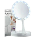 Espelho BellaLux™ – Dupla Face 10x com LED e Organizador