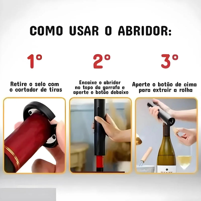 Kit Premium para Vinho - Abridor Elétrico