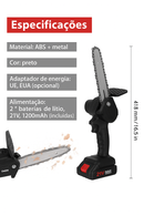 TurboSaw Portátil - Motosserra Portátil 6” 21V – Serra Elétrica de Poda a Bateria