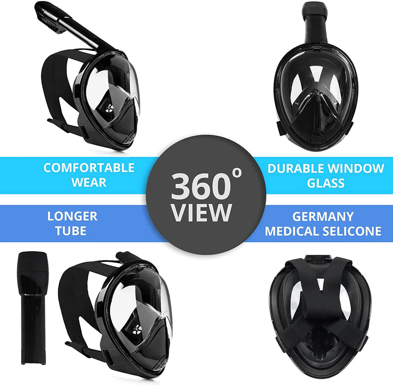 Máscara OceanView Pro – Mergulho 180° com Suporte para Câmera e Sistema Antiembaçante