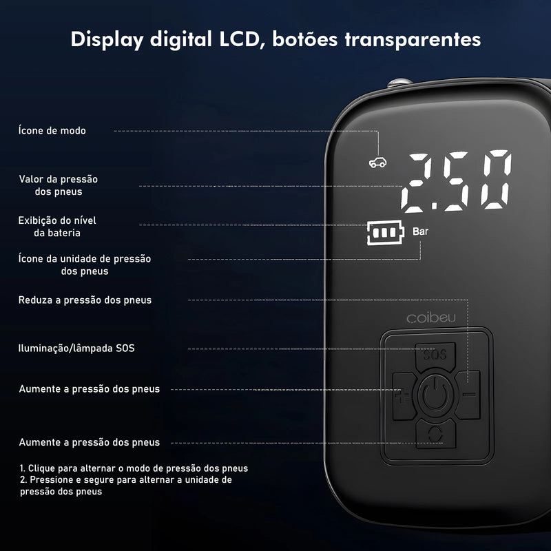 PumpAir, o Compressor de Ar Portátil Multiuso - Recarregável e Sem Fio