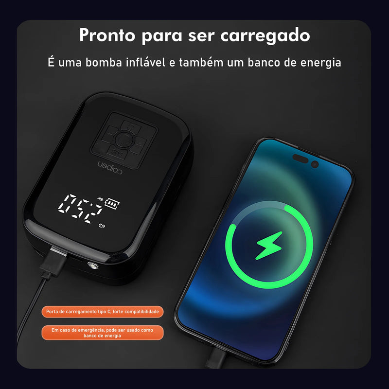 PumpAir, o Compressor de Ar Portátil Multiuso - Recarregável e Sem Fio